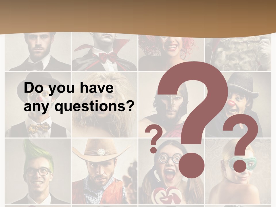 A Group Of People Dressed Up In Costumes PowerPoint Template