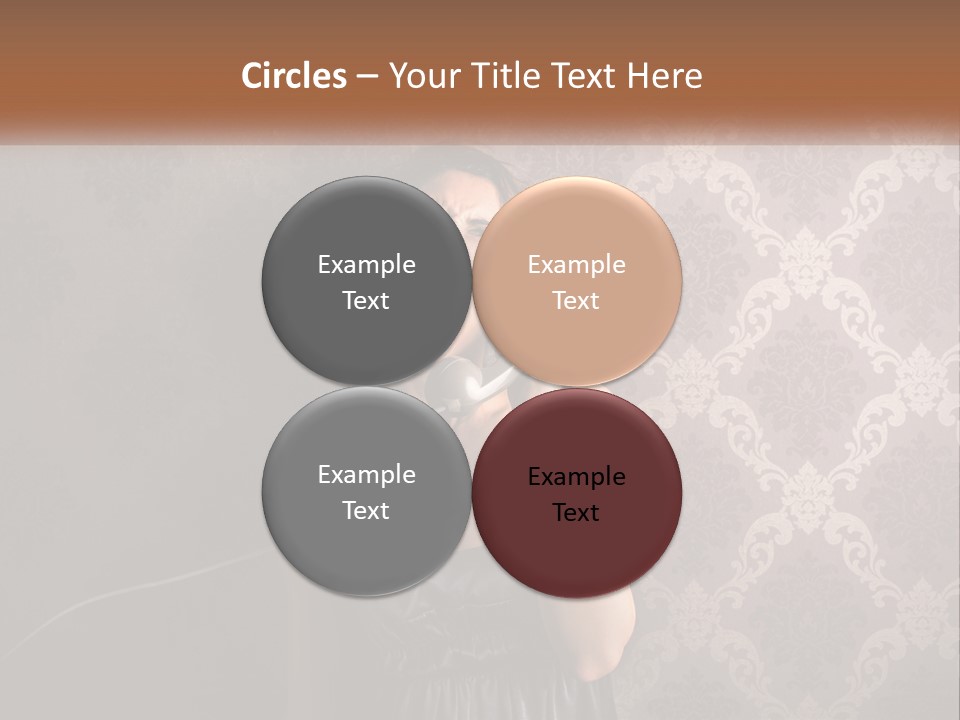 A Woman Talking On A Telephone With Her Mouth Open PowerPoint Template