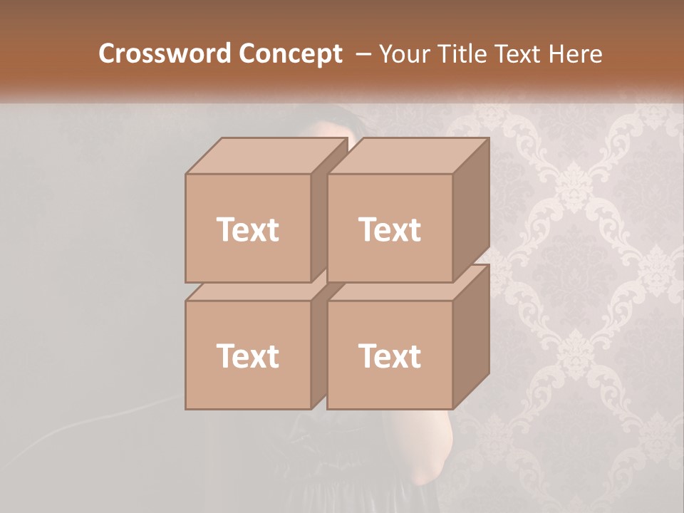 A Woman Talking On A Telephone With Her Mouth Open PowerPoint Template