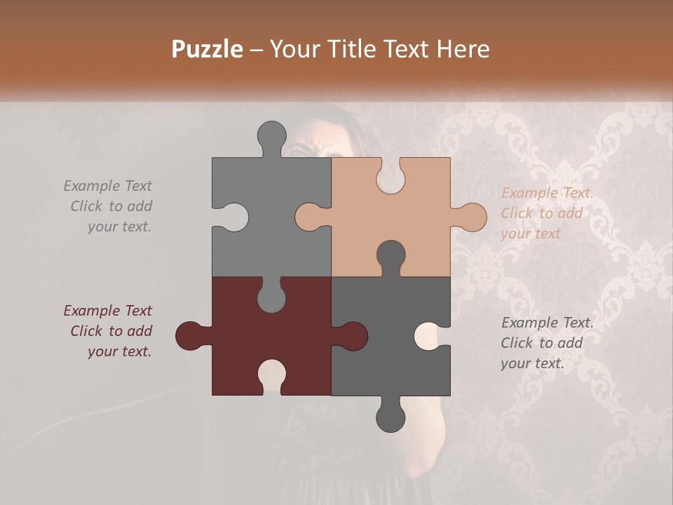 A Woman Talking On A Telephone With Her Mouth Open PowerPoint Template