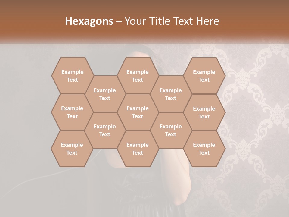 A Woman Talking On A Telephone With Her Mouth Open PowerPoint Template