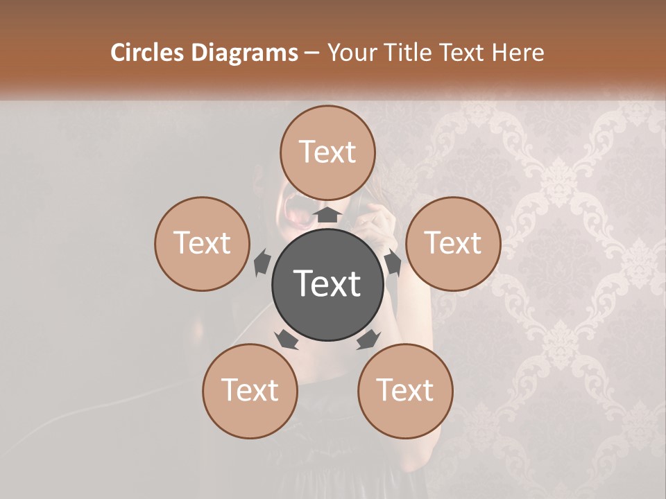 A Woman Talking On A Telephone With Her Mouth Open PowerPoint Template