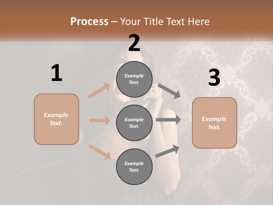 A Woman Talking On A Telephone With Her Mouth Open PowerPoint Template