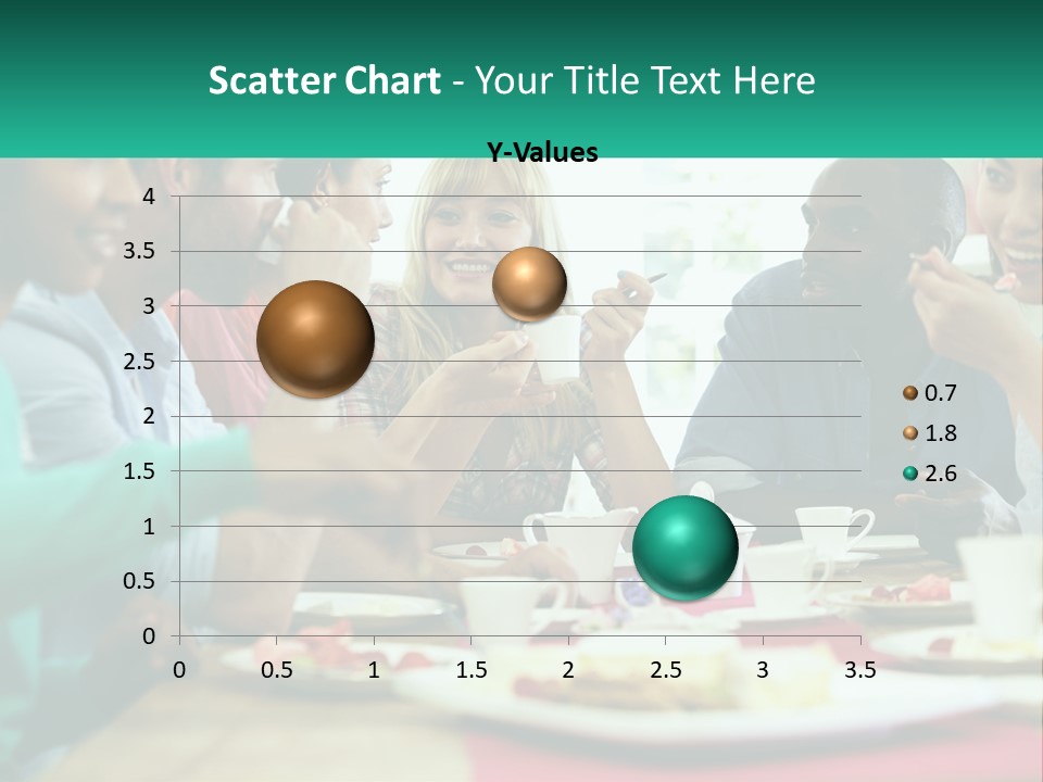 A Group Of People Sitting Around A Table Eating Food PowerPoint Template