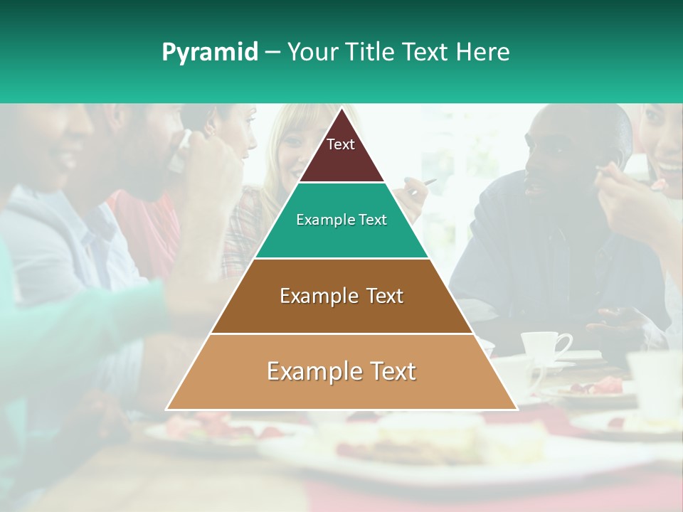 A Group Of People Sitting Around A Table Eating Food PowerPoint Template