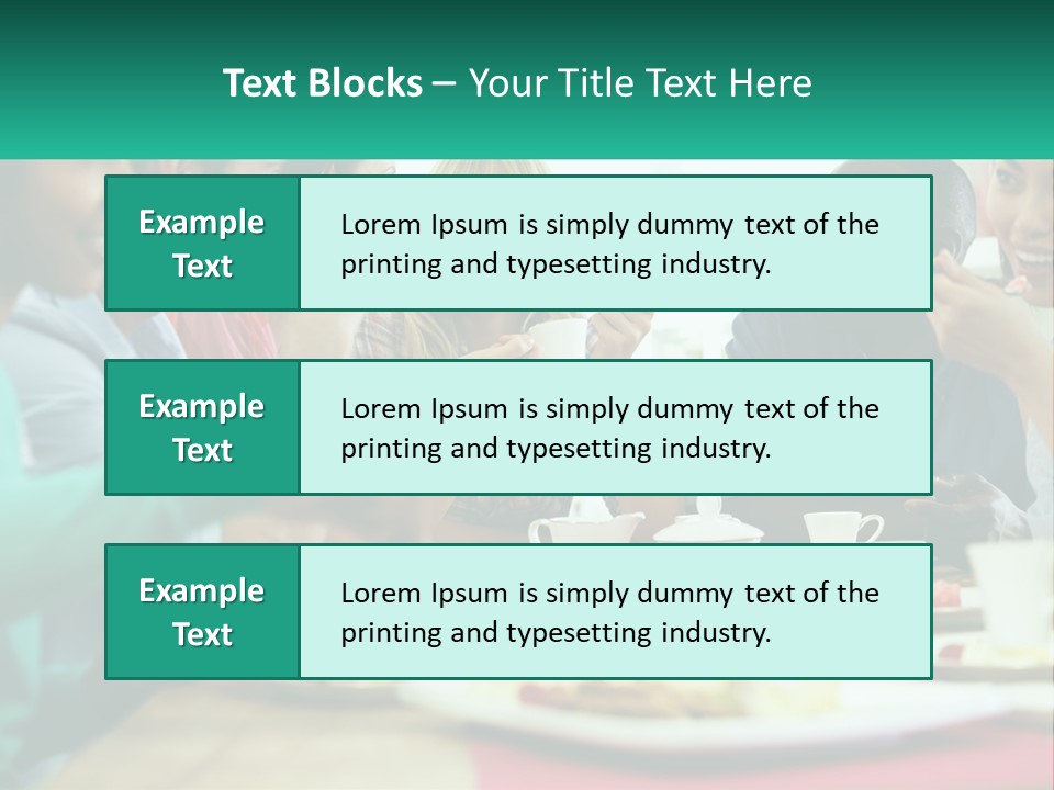 A Group Of People Sitting Around A Table Eating Food PowerPoint Template