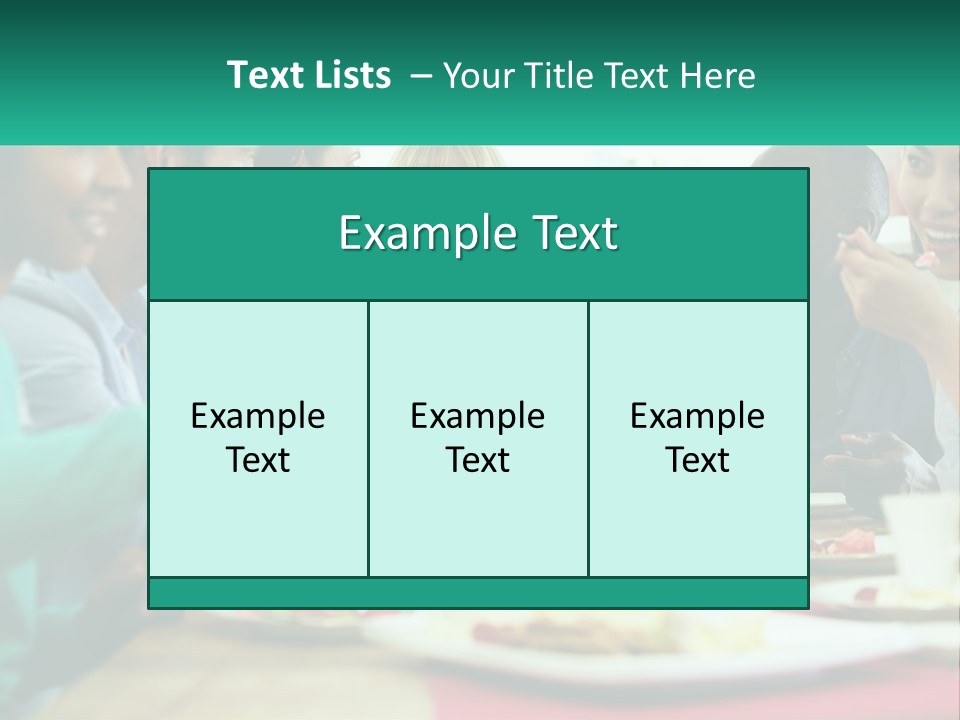 A Group Of People Sitting Around A Table Eating Food PowerPoint Template