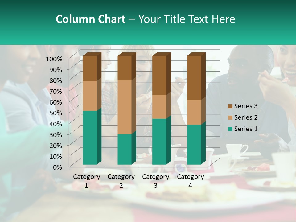 A Group Of People Sitting Around A Table Eating Food PowerPoint Template