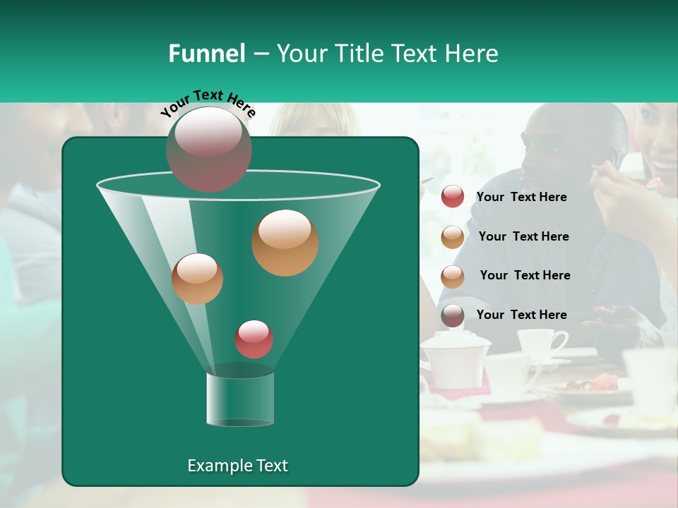 A Group Of People Sitting Around A Table Eating Food PowerPoint Template