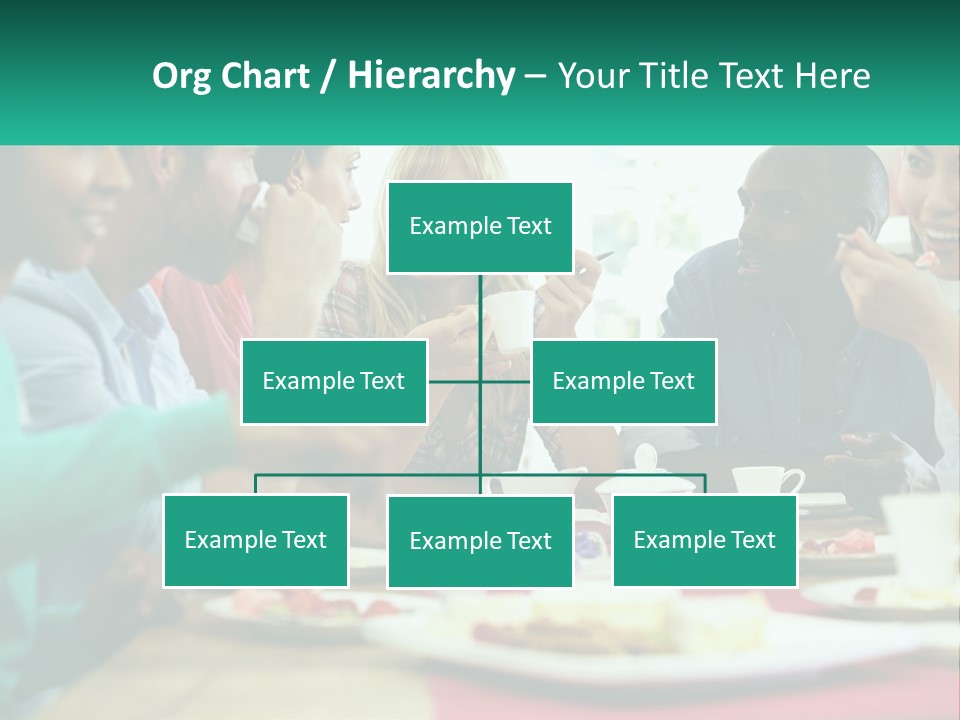 A Group Of People Sitting Around A Table Eating Food PowerPoint Template