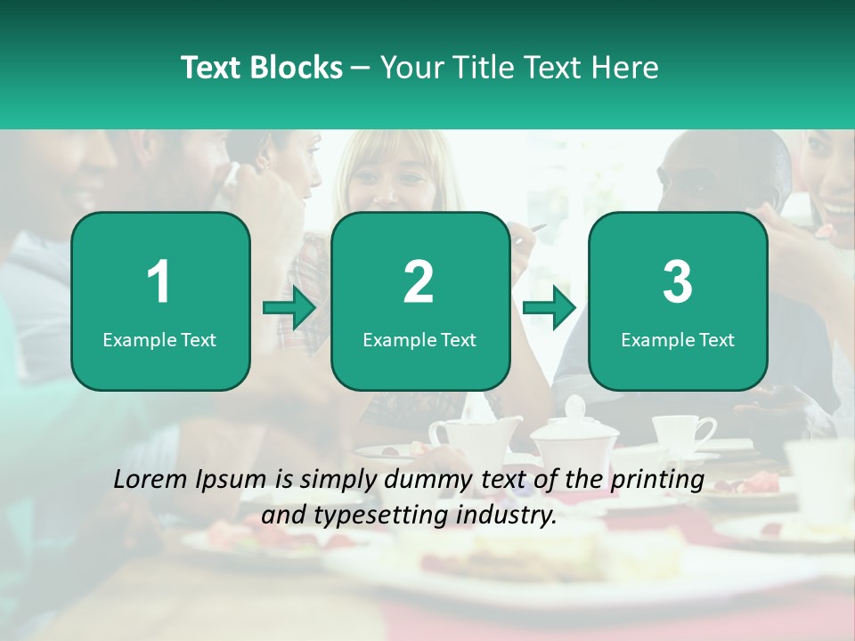 A Group Of People Sitting Around A Table Eating Food PowerPoint Template