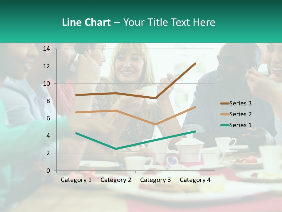 A Group Of People Sitting Around A Table Eating Food PowerPoint Template