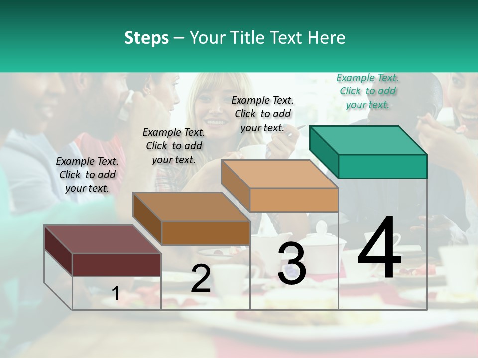 A Group Of People Sitting Around A Table Eating Food PowerPoint Template