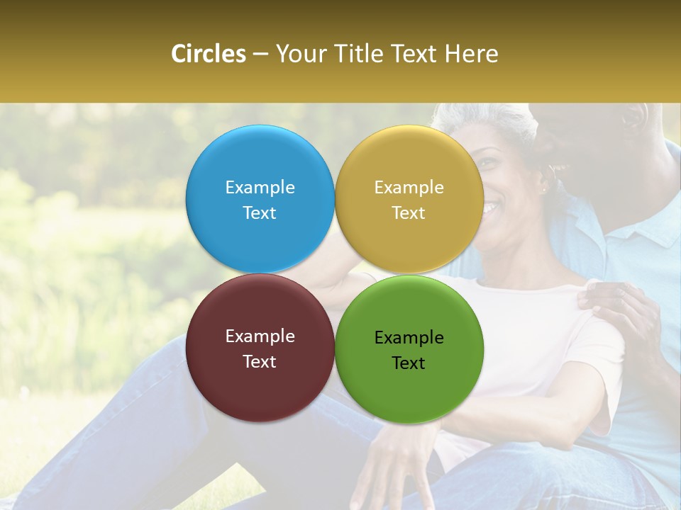 A Man And Woman Sitting On A Bench Together PowerPoint Template