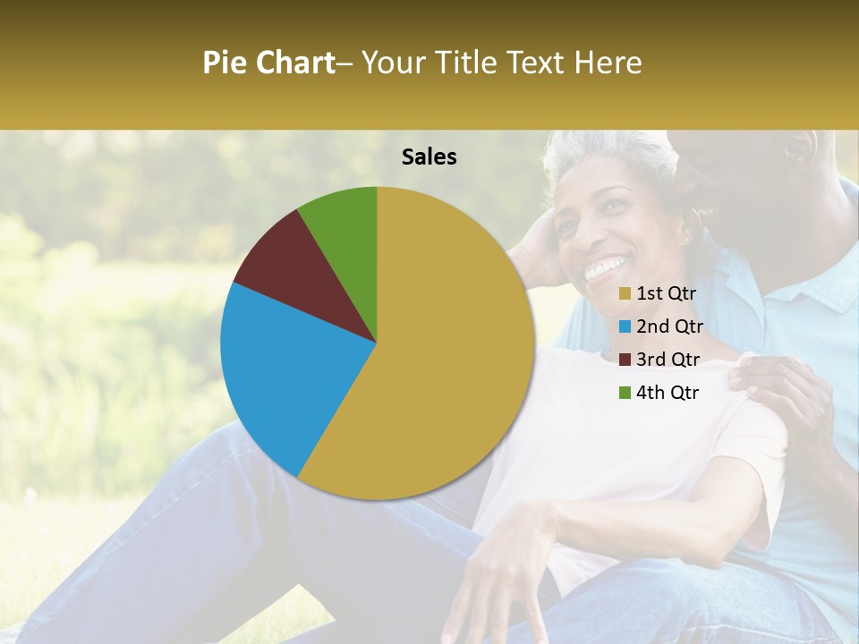 A Man And Woman Sitting On A Bench Together PowerPoint Template