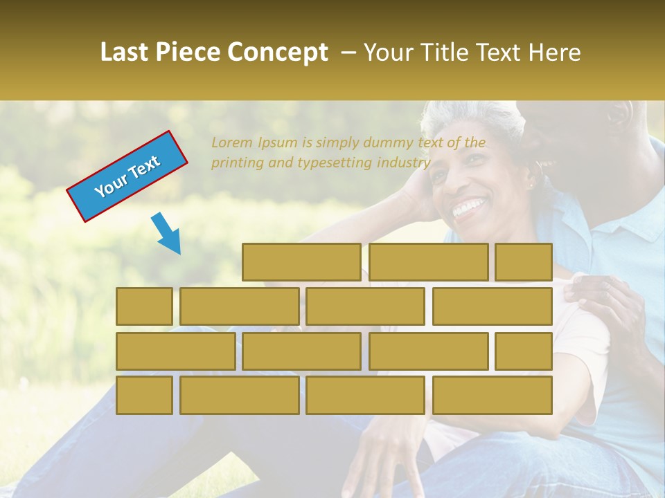 A Man And Woman Sitting On A Bench Together PowerPoint Template