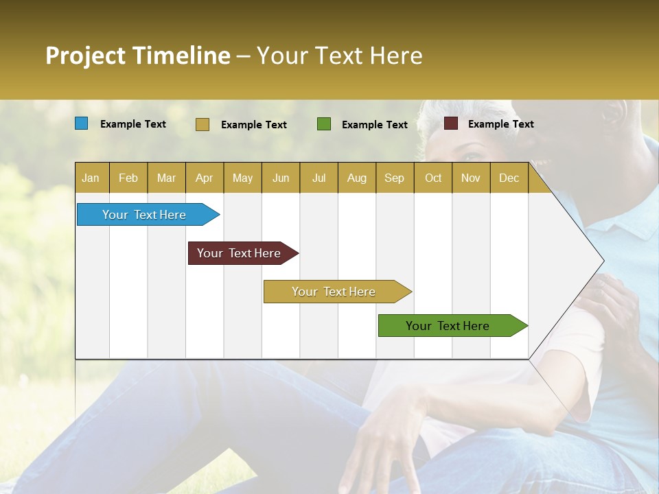A Man And Woman Sitting On A Bench Together PowerPoint Template