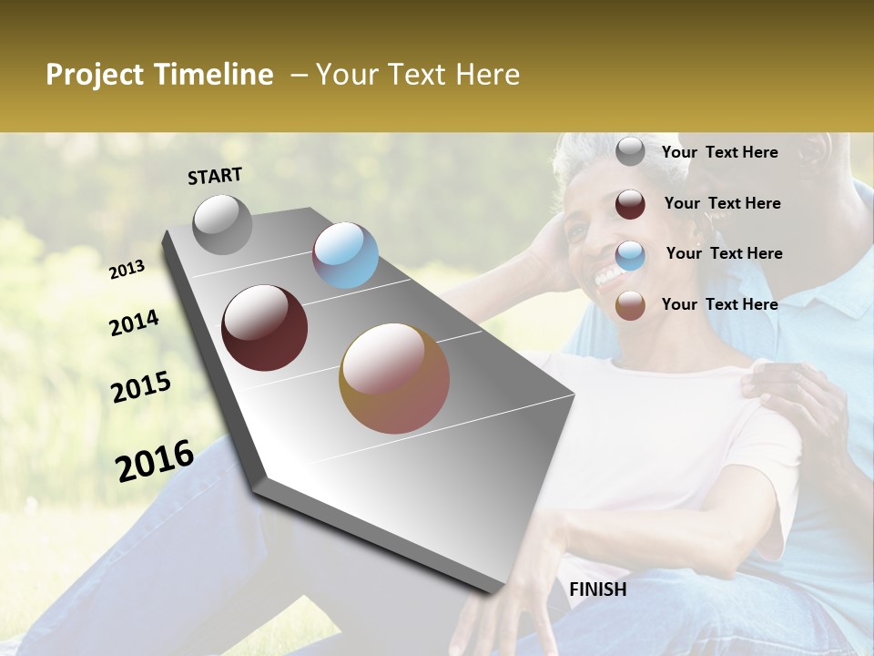 A Man And Woman Sitting On A Bench Together PowerPoint Template