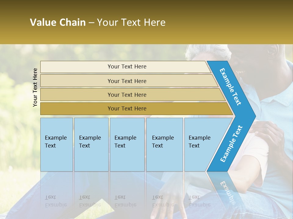 A Man And Woman Sitting On A Bench Together PowerPoint Template