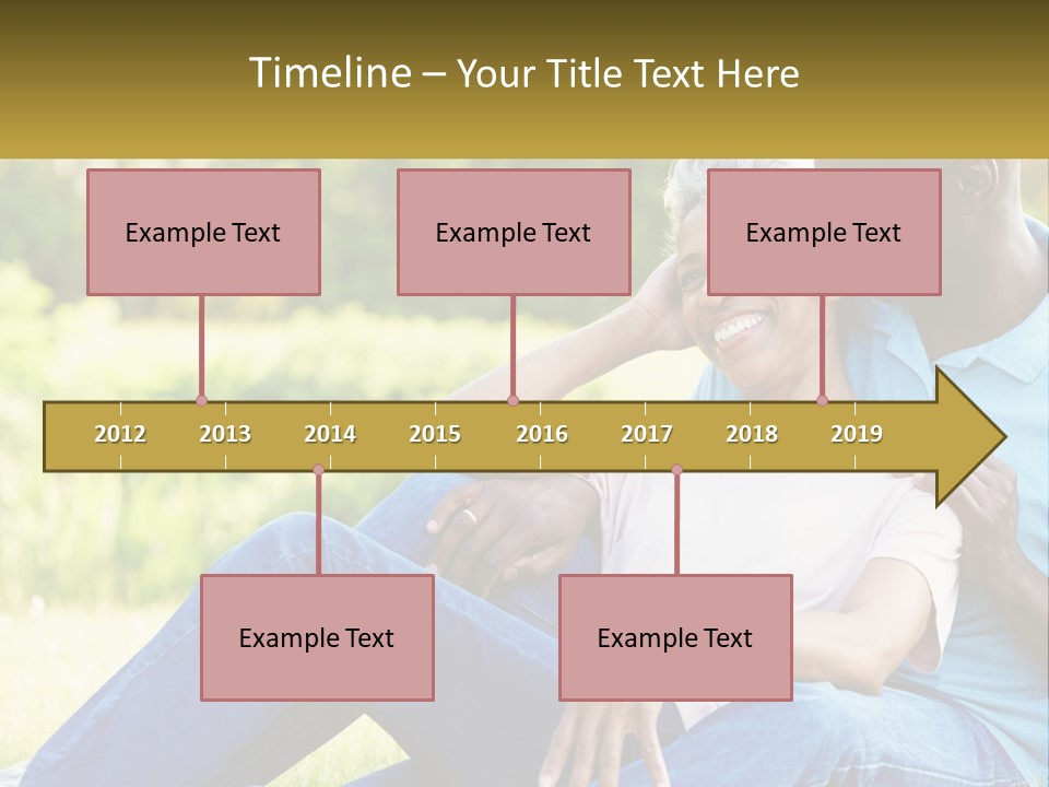 A Man And Woman Sitting On A Bench Together PowerPoint Template