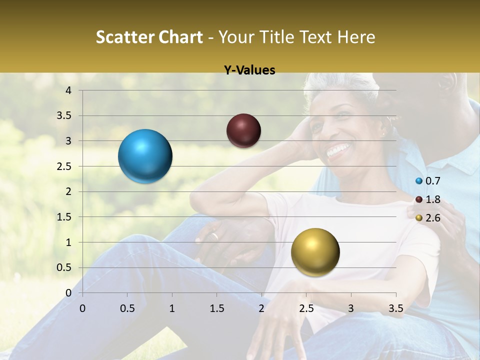 A Man And Woman Sitting On A Bench Together PowerPoint Template