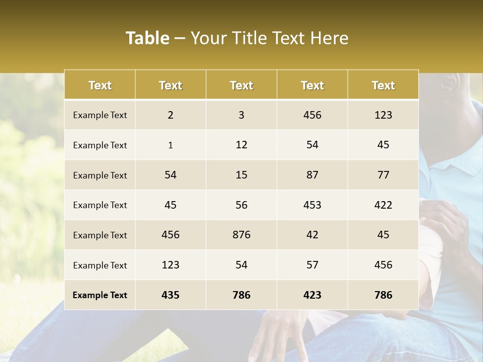 A Man And Woman Sitting On A Bench Together PowerPoint Template