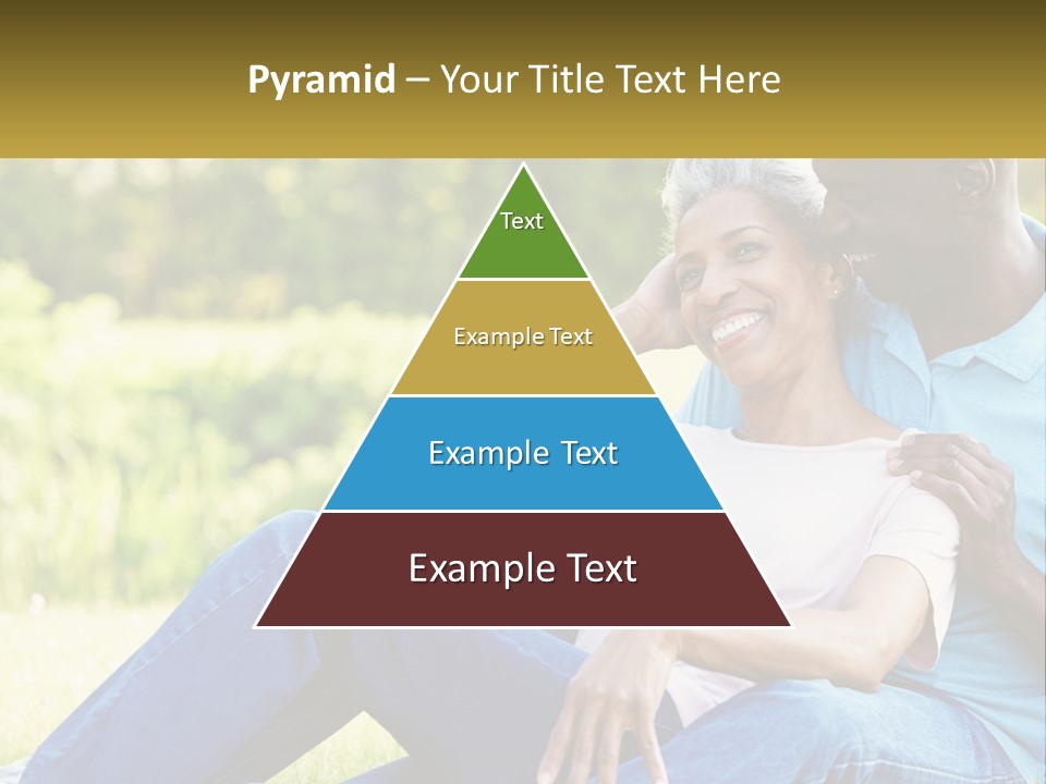 A Man And Woman Sitting On A Bench Together PowerPoint Template