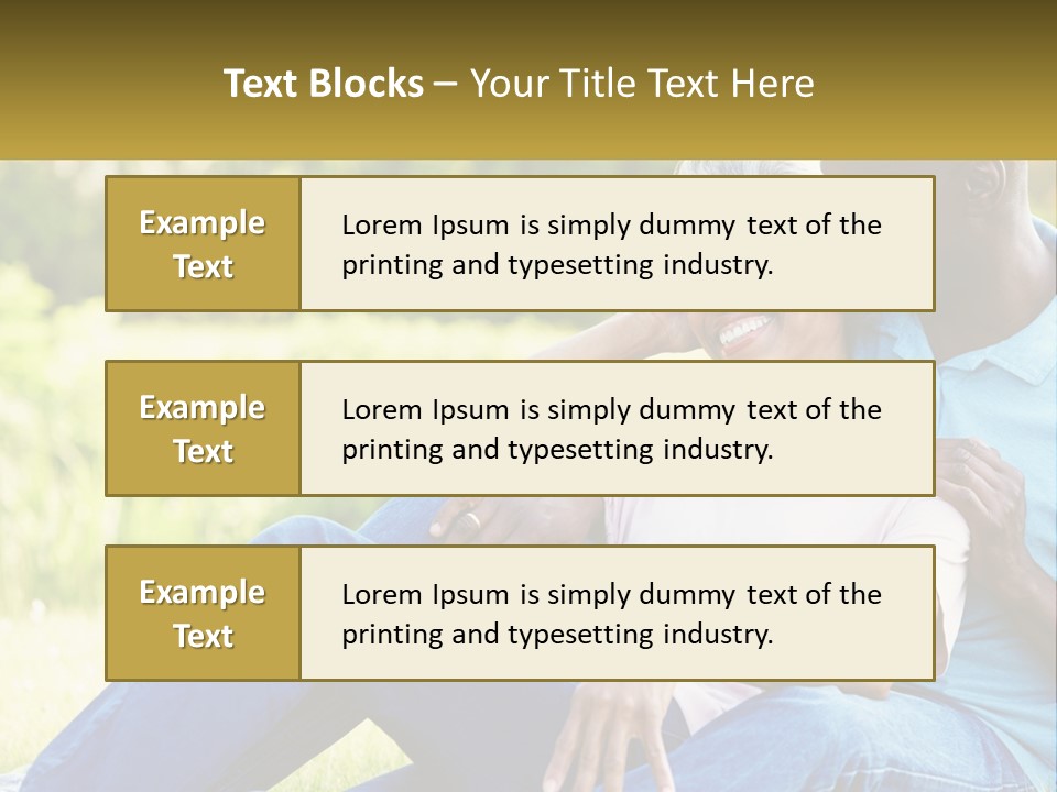 A Man And Woman Sitting On A Bench Together PowerPoint Template