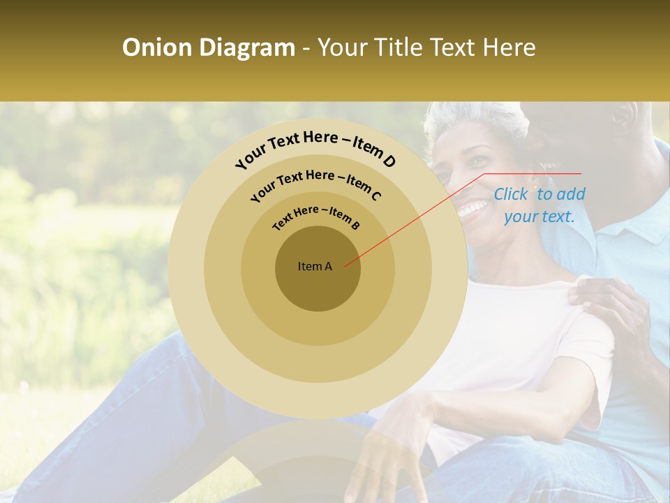 A Man And Woman Sitting On A Bench Together PowerPoint Template