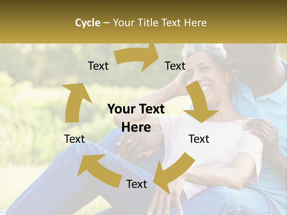 A Man And Woman Sitting On A Bench Together PowerPoint Template