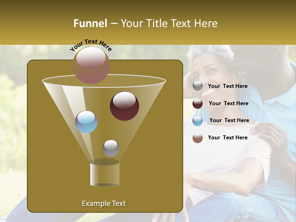 A Man And Woman Sitting On A Bench Together PowerPoint Template