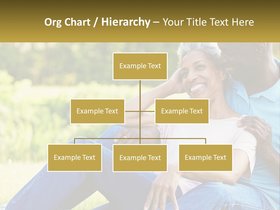A Man And Woman Sitting On A Bench Together PowerPoint Template