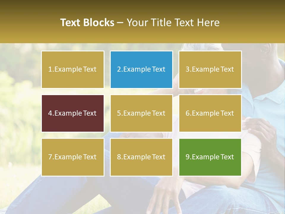 A Man And Woman Sitting On A Bench Together PowerPoint Template