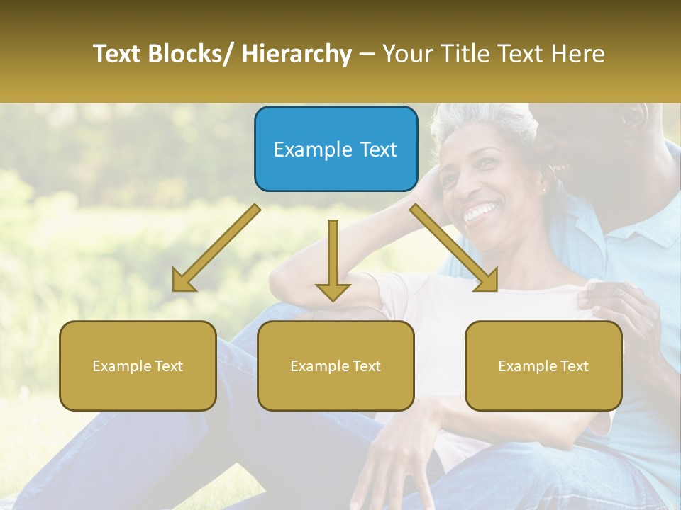 A Man And Woman Sitting On A Bench Together PowerPoint Template