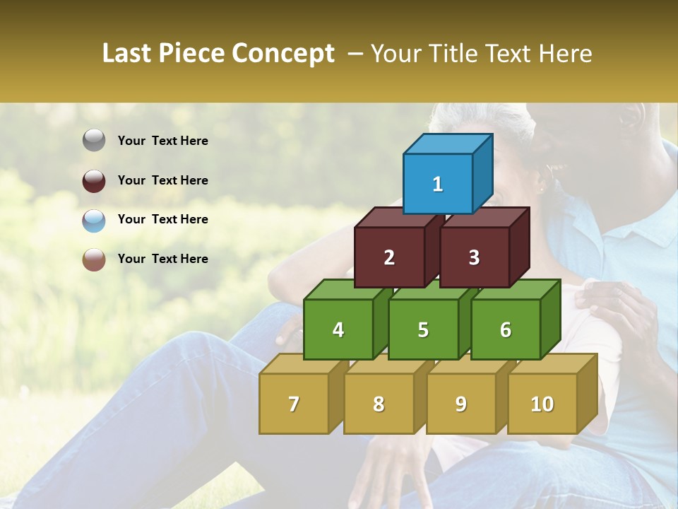 A Man And Woman Sitting On A Bench Together PowerPoint Template