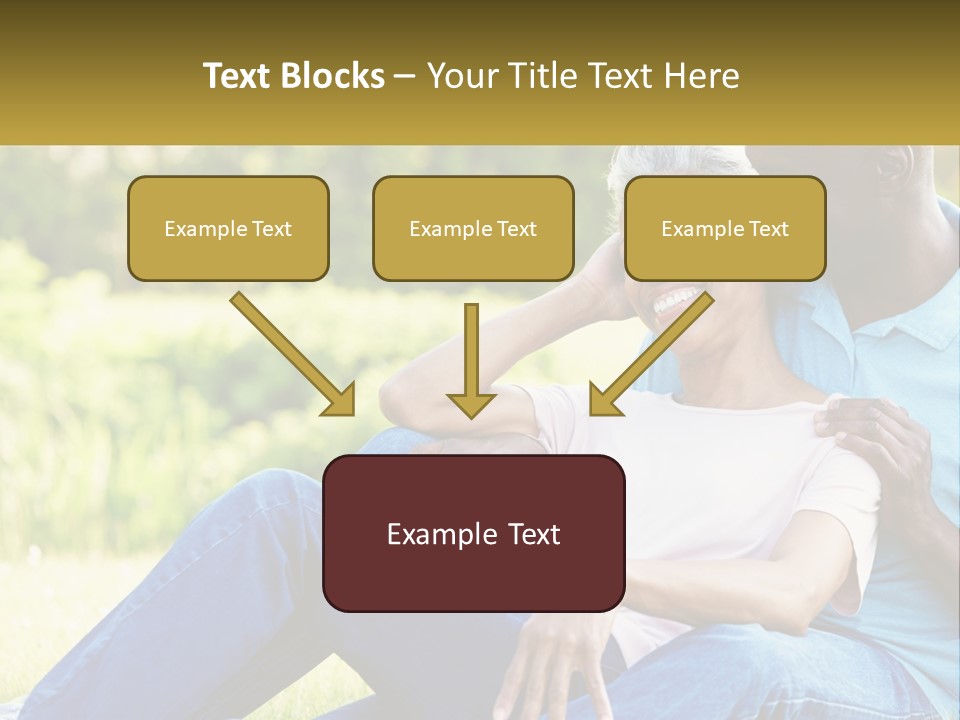 A Man And Woman Sitting On A Bench Together PowerPoint Template