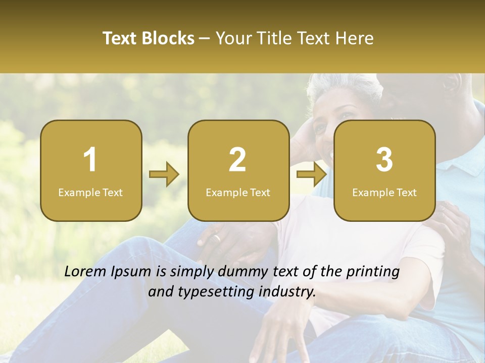 A Man And Woman Sitting On A Bench Together PowerPoint Template