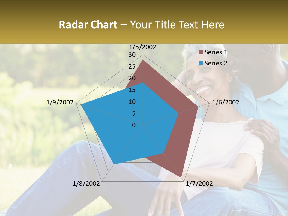 A Man And Woman Sitting On A Bench Together PowerPoint Template