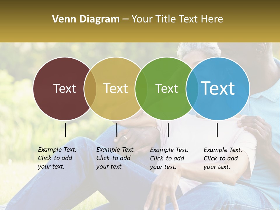 A Man And Woman Sitting On A Bench Together PowerPoint Template