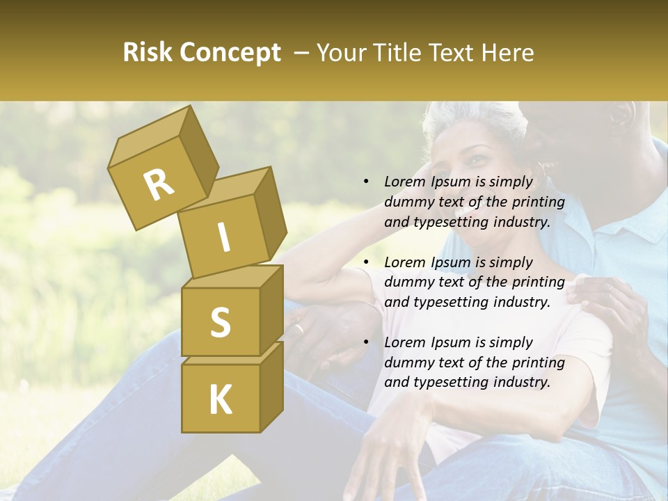 A Man And Woman Sitting On A Bench Together PowerPoint Template