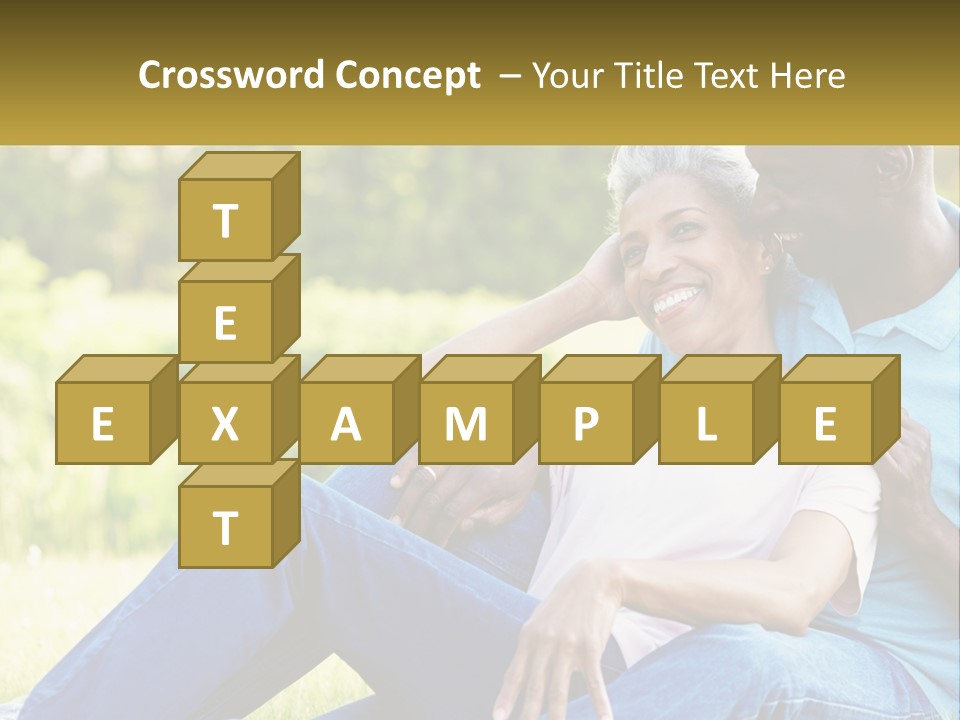 A Man And Woman Sitting On A Bench Together PowerPoint Template