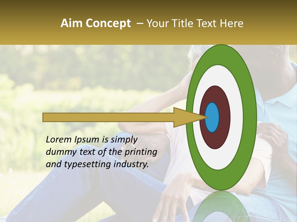 A Man And Woman Sitting On A Bench Together PowerPoint Template