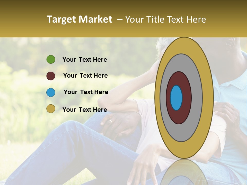 A Man And Woman Sitting On A Bench Together PowerPoint Template