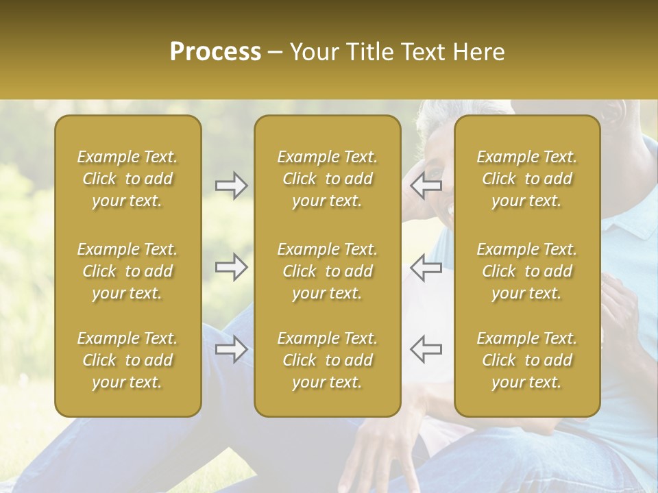 A Man And Woman Sitting On A Bench Together PowerPoint Template