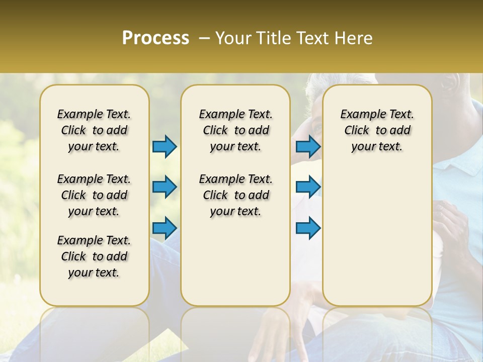 A Man And Woman Sitting On A Bench Together PowerPoint Template
