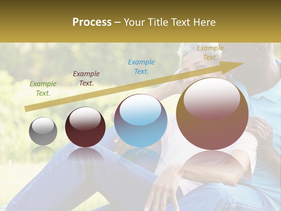 A Man And Woman Sitting On A Bench Together PowerPoint Template