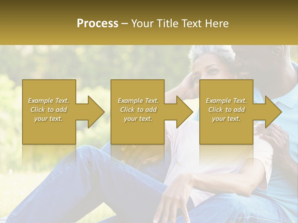 A Man And Woman Sitting On A Bench Together PowerPoint Template