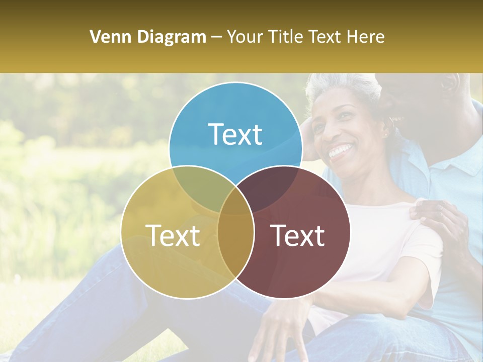 A Man And Woman Sitting On A Bench Together PowerPoint Template