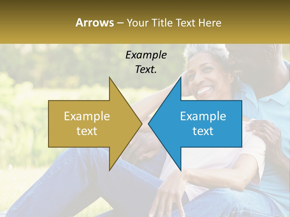 A Man And Woman Sitting On A Bench Together PowerPoint Template