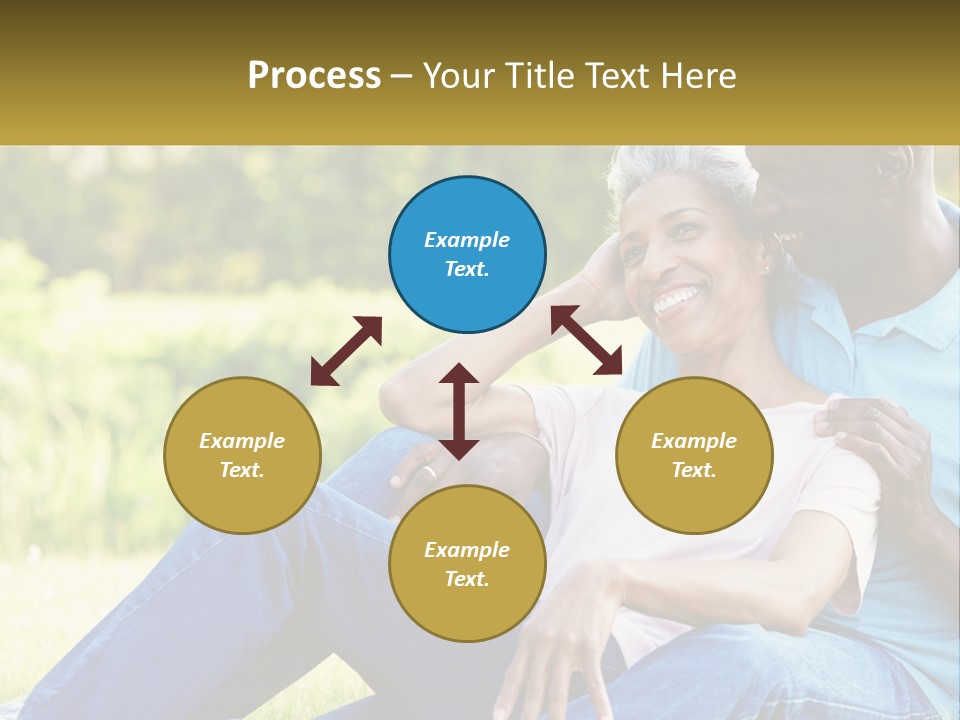 A Man And Woman Sitting On A Bench Together PowerPoint Template